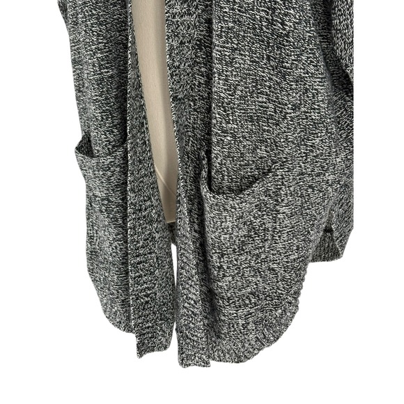 Express Marled Knit Open Front Cardigan Sweater Women Black White Size M - Picture 4 of 4